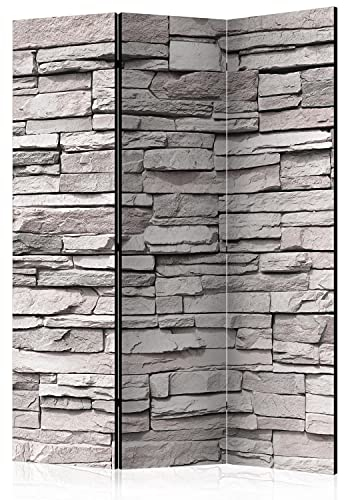 murando Akusticher Raumteiler Ziegel Foto Paravent 135x172 cm beidseitig auf Vlies-Leinwand Bedruckt Akustikschaum Trennwand Spanische Wand Sichtschutz Home Office 3D Effekt Steinwand f-A-0588-z-b