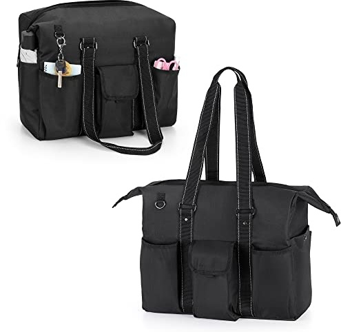 Damero Sacoche ordinateur portable pour enseignant, sac multifonction utilitaire avec compartiments, sac de voyage pour enseignant, Noir