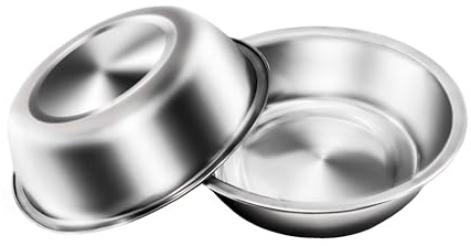 Zayin Rostfritt stål husdjursskålar kostym katt eller liten hund premium rostfritt stål vatten- och matskålar, ersättning metallskålar för husdjursmatningsstation, set med 2 skålar (14,2 cm/5,59 tum)