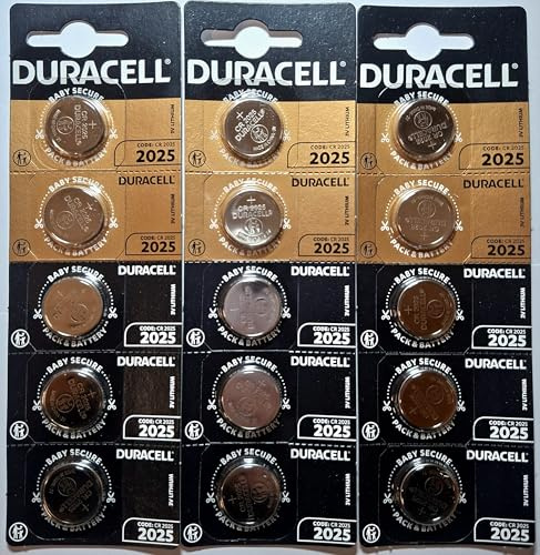 Duracell 2025, CR2025, 3V Lithium Knopfzelle - 15 Batterien