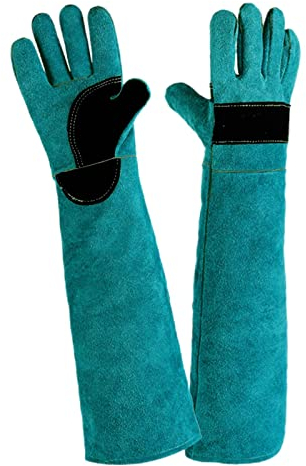 Anti-Biss Arbeitshandschuhe 2 Paar Bissfeste Handschuhe Für Den Umgang Mit Tieren 45 Cm/ 60 Cm Anti-Biss Arbeitshandschuhe Zum Schweißen, Pflegen, Umgang Mit Hund/Katze/Vogel/Schlange/Papagei
