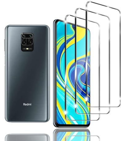 Kziwii 3 Piezas Protector Pantalla para Xiaomi Redmi Note 9S Vidrio Templado, Dureza 9H, Antihuellas, Sin Burbujas, Antiarañazos, Cristal Templado Alta Definicion