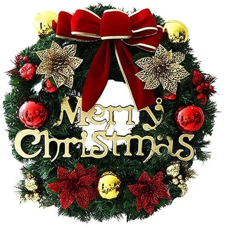 Christmas Wreath for Front Door Christmas Tree Wall Holiday Party Wedding Home Garden Decor Winter Christmas Holiday Decor