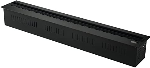 Kamin-TV-Ständer 47,2-Zoll-Elektrokamin for Wandeinbau, Edelstahl-Metallpaneel, 3D-berührbare Simulationsflamme, geräuscharm (schwarz) tischkamin Indoor