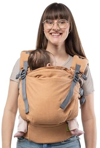 Boba X Ergonomische Babytrage Neugeborene-Kleinkind, Leinen Roggen | Voll Verstellbares Panel & Gurte, mitwachsend von 3-20 kg, Gepolsterte Schultergurte, Bauch- & Rückentrage für jede Figur.