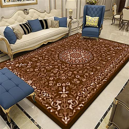 RUGMRZ Teppich Reinigung Baby Kinderzimmer Retro Teppich rot mit Muster Heimdekoration Zubehör verschleißfest Vorzimmer 200X260CM