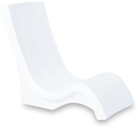 Step2 Vero Sdraio da Piscina in Plastica Bianca | Sedia con base zavorrabile e plastica UV20 - per profondità dell'acqua massima di 22,9 cm | Lettino da esterno/da giardino