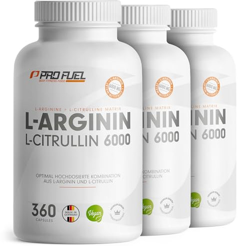 L-Arginin + L-Citrullin-Malat Kapseln 1080x - optimal hochdosiert mit 6000 mg pro Tag aus L-Arginin (2400 mg) + L-Citrullin-Malat (3600 mg) - laborgeprüft mit Zertifikat - vegan