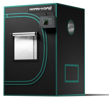 MARS HYDRO Growzelt 60×60×90 cm reflektierendes Mylar Indoor Zuchtzelt | abnehmbares Boden-Tablett, Halterung für Controller. Für Hydrokultur und Pflanzenwachstum.