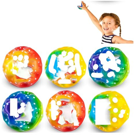 Dowdiles 6 PCS Space Mini Bouncing Space Hochelastischer,Sprungbälle Machen Beim Aufprall EIN Knallendes Geräusch, Ball für Kinder Party Gift