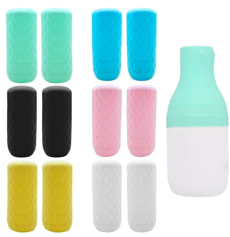 12 Pièces Manchons Anti-fuites - Silicone pour Voyage, Trousse de Toilette Réutilisable Housse Étanche