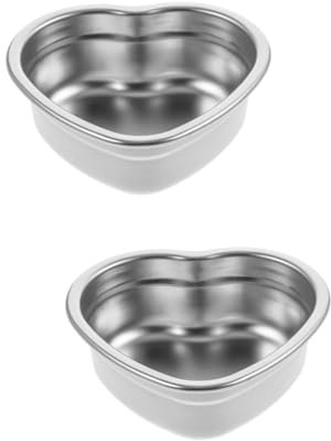 OKUMEYR 2pcs Heart Shaped Stainless Steel Snack Plate Food-Grade Dessert Bowl for Restaurants Cafes Home Use for Serving Snacks Desserts Candies Lightweight and Stylish Design