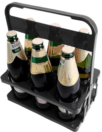 Portabotellas De Cerveza Plegable: Recolector De Cerveza Reutilizable Para 6 Botellas, Portacontenedores De Bebidas, Portabotellas De Vino, Portabotellas De Leche Con Asa, Estante Plegable Para Cervez