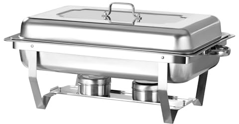 Jacgood Chafing Dish Profi Set Toulouse, Edelstahl Warmhaltebehälter, Speisewärmer, Rechaud, Chafing Dishes für Catering, Buffet und Party (1 Packung 1/1 GN)