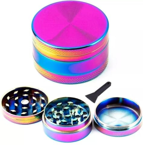 Novaease Rainbow 3 Part 40mm Herb Grinder, Grinder for Dry Herb Portable Zinc Alloy Metal Grinders