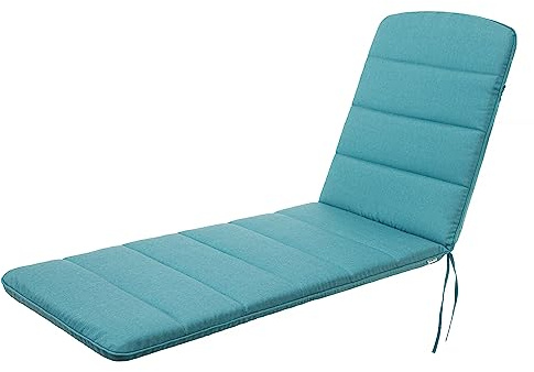 Bjird - Liegenauflage mit Gummibändern, Auflage für Gartenliege 185x60x6 cm - Polsterauflage für Sonnenliege, Auflagen für Deckchair - wasserdicht, doppelseitig - Blau