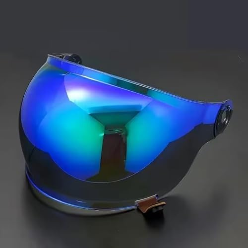 YOFAB Visiere Casque Moto pour Bell Bullitt, Casque Moto Pare-Vent Casque Lentille, Remplacement de Visière de Lentille de Casque de Bouclier de Vent de Moto,A Blue