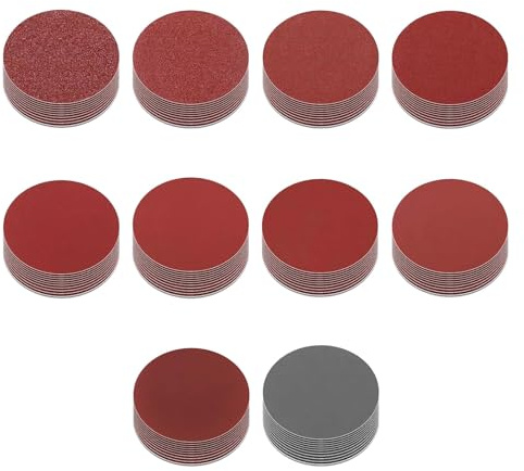 100 Pcs Sanding Discs 50mm(2 Inch) Set, Hook and Loop Sanding Pads Grits 80, 120, 180, 240, 320, 400, 600, 1000, 2000, 3000, Sanding Attachment for Drill Grinder Polishing Rust Removal Wood Metal