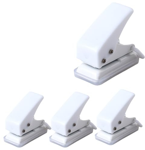 Lot de 4 mini perforateurs individuels portables et pratiques - Peut perforer 8 feuilles de papier de 70 g en même temps - Fonction perforation pour le bureau, l'école, les albums photo DI - Rangement