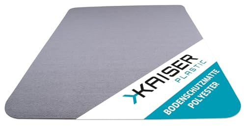 Kaiser Bodenschutzmatte hellgrau 90x140 cm - Schreibtischunterlage dunkelgrau - Schreibtischstuhl Unterlage -Schreibtischstuhlunterlage rutschfest - Schutzmatte Bürostuhl - Oberseite Teppich