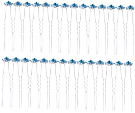Alipis 40 pezzi Forcine per Capelli Donna con Strass Forcelle per Acconciature Eleganti e Fermagli per Chignon Accessori per Capelli Matrimonio e Festa Design Fiore Rosa Blu Smeraldo