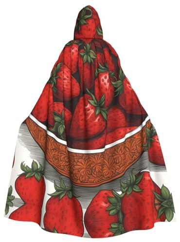 WHJDPP Capa con capucha para adultos con estampado de fresas, súper grande, sin cremallera
