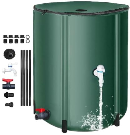Barile Pieghevole per Acqua piovana, Serbatoio di stoccaggio Pieghevole(Green,100L)