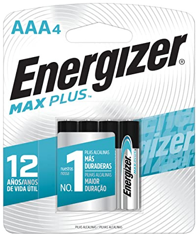 Energizer, MaxPlus Pile alcaline AAA, 4 Piles, Blanc/Bleu