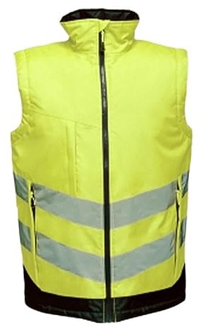Regatta Professional Mens Hi Vis Pro Body Warmer (XL) (Yellow/Navy)