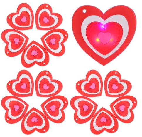 VALICLUD 15Pcs Liebe Herz Brosche Pin Silikon Valentinstag Brosche LED Leuchten Blinkende Herz Anstecknadeln Abzeichen für Jubiläum Enagagement Hochzeit Anzug Stoff Kleid Dekor Blau
