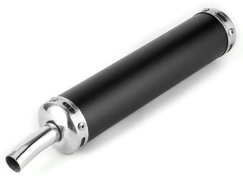 silenziatore tempi-Silenziatore di Scarico Silenziatore 20mm / 0,8 Pollici Uscita in Acciaio Inossidabile Punta di Scarico Silenziatore Bruciato per Moto a 2 Tempi(nero)