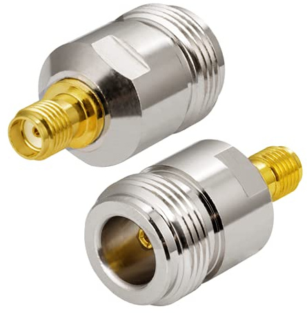 Vecys SMA N-Typadapter SMA Kvinna till N-Typ Adapteradapter för Wi-Fi WLAN-Antennkabel Trådlös Wi-Fi-Router (2 st.)