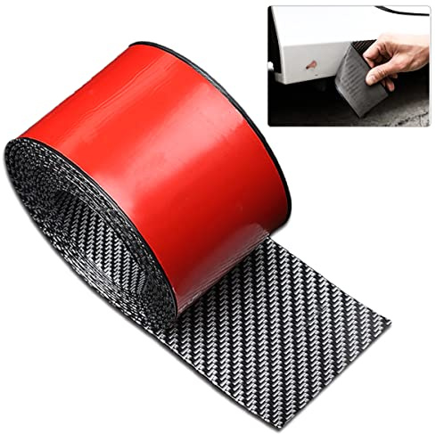 Universal Carbon Fiber Pattern Side Skirts Anti-Scratch.Rubber Anti-Scratch Side Skirts Edge Guards.Protector for Sedans, Truck, SUV,Rubber Bumper Protector 10CMx4M(Carbon Fiber Pattern)