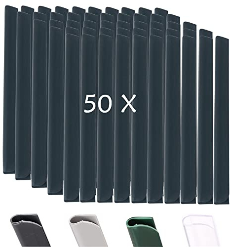 NEWUPZSI 50 Stück PVC Befestigungsclips Sichtschutz Klemmschienen für Sichtschutzstreifen, Klemmschienen Sichtschutzstreifen Klemmstreifen zur Befestigung für Garten, Zaun (50 Stück, Schwarz)