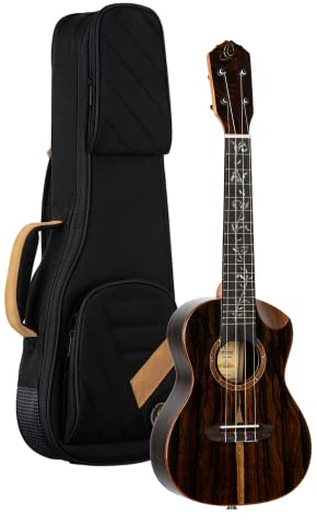 Ortega Guitars Concert Ukulele Electro-Acoustic – Elite Series – Including Gigbag – Ziricote, Natural (RUET- ZC)
