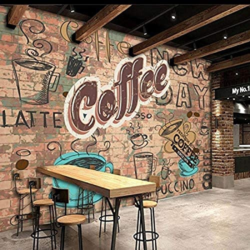 Vintage Tapete Retro nostalgisch Café Restaurant Küche Tapete Wohnzimmer TV Wandbild Tapete Wanddekoration fototapete 3d Vlies wandbild Schlafzimmer-350cm×256cm
