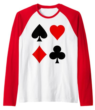 Kartenspieler Geschenk Spielkarten Symbole Karo Pik Herz Raglan