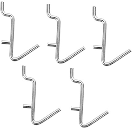 Angoily 5pcs V-Shaped Pegboard Hooks Stainless Steel Pegs Perforated Wall Hook Display Rack Storage Accessories Heavy Duty Metal Hangers