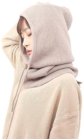 Asudaro Baotou-Mütze, Damen Und Herren Strickmützen Warmer Kapuzenschal Frauen Sturmhauben Beanie Wintermützen Für Kaltes Winter Wetter Outdoor,Skifahren,Motorradfahren,Bergcamping,Wandern