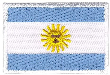 Flagge Argentinien Klein Aufnäher zum aufbügeln oder aufnähen Bügelbild Aufbügler für Kleidung gestickter Bügelpatch Applikation Patch Größe 4,7 x 3,3 cm