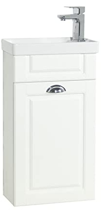VCM 2-TLG Set, Waschplatz für Gäste WC, H. 83 x B. 41 x T. 22 cm, Gästebad, Waschtisch Toilette, Waschplatz im Landhaus Stil, Badezimmer Set – Casalo
