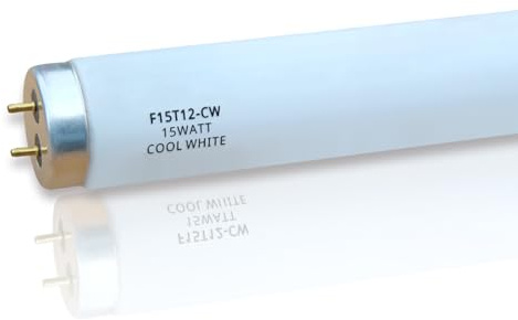 (2Pack) F15T12-CW 15W T12 Cool White 18 Fluorescent Light Bulb,Replace G E,Sylvania 21532,Philips Lamp Light Bulb,4100K Cool White, Medium Bi-Pin G13 Base