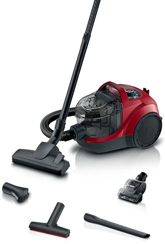 Bosch Serie 4 BGS21CAR, Aspirapolvere Senza Sacchetto, Colore: Rosso