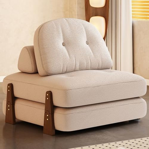 WEIDPHL Umwandelbares Schlafsofa, DIY-Einzelliege, Klappstuhlbett Aus Tofu-Block, Schlafsofa Mit Rückenlehnenkissen Für Wohnung, Wohnheim, Studio,White a