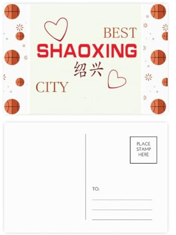 River Town Shaoxing Icon Art Deco Fashion Basketball Postkarten-Set, Dankeskarte, Versandseite, 20 Stück