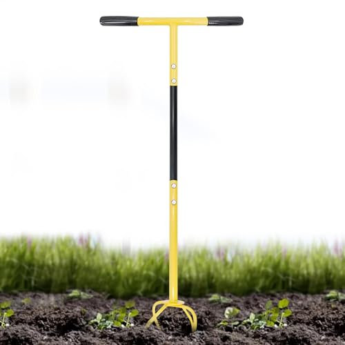jamgeery Motoculteur manuel - Outil de jardinage amovible - Outil de jardinage rotatif - Outil de jardin manuel ergonomique pour fleurs, arbustes, buissons