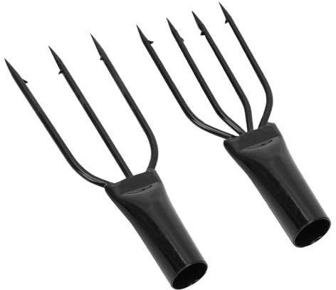 CMLLING Fischspeer, Widerhaken aus Edelstahl, 4 Zinken, Harpune, Angelspeer (3 Zinken, 4 Zinken, 2 Stück)