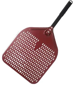 Pala Per Pizza 14 pollici grandi bucce for pizza utensili da cucina spatola for pizza che gira manico corto anodizzato duro for forno for pizza pala antiaderente Per Cottura Della Pizza(Red 14inch 64c