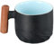 Dewocke Ceramic Espresso Cup with Wooden Handle, 60ml Espresso Coffee Cup, Black Ceramic Tea Cup, Small Coffee Mug, Espresso Shot Cup, Heat Resistant Coffee Cup, Demitasse Cup for Latte Cappuccino Tea