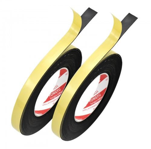 2 Rotoli Guarnizione Finestra Autoadesiva, 10m (L) x 15mm(B) x1mm(D), Nastro Autoadesivo in Schiuma, Guarnizione Paraspifferi Finestre e Porte, per Anti Rumore e Collisione